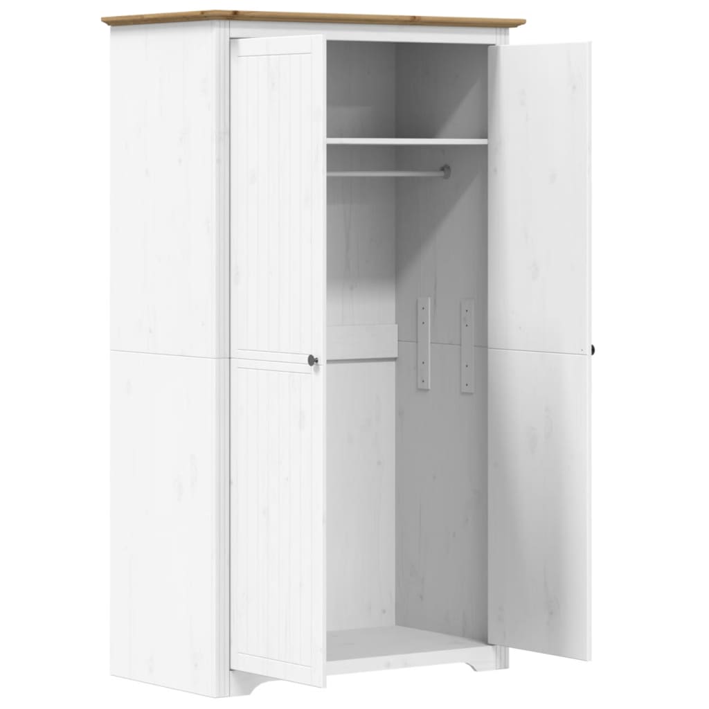 vidaXL Șifonier "BODO", alb & maro, 99x53,5x173 cm, lemn masiv de pin vidaXL Șifonier "BODO", alb & maro, 99x53,5x173 cm, lemn masiv de pin