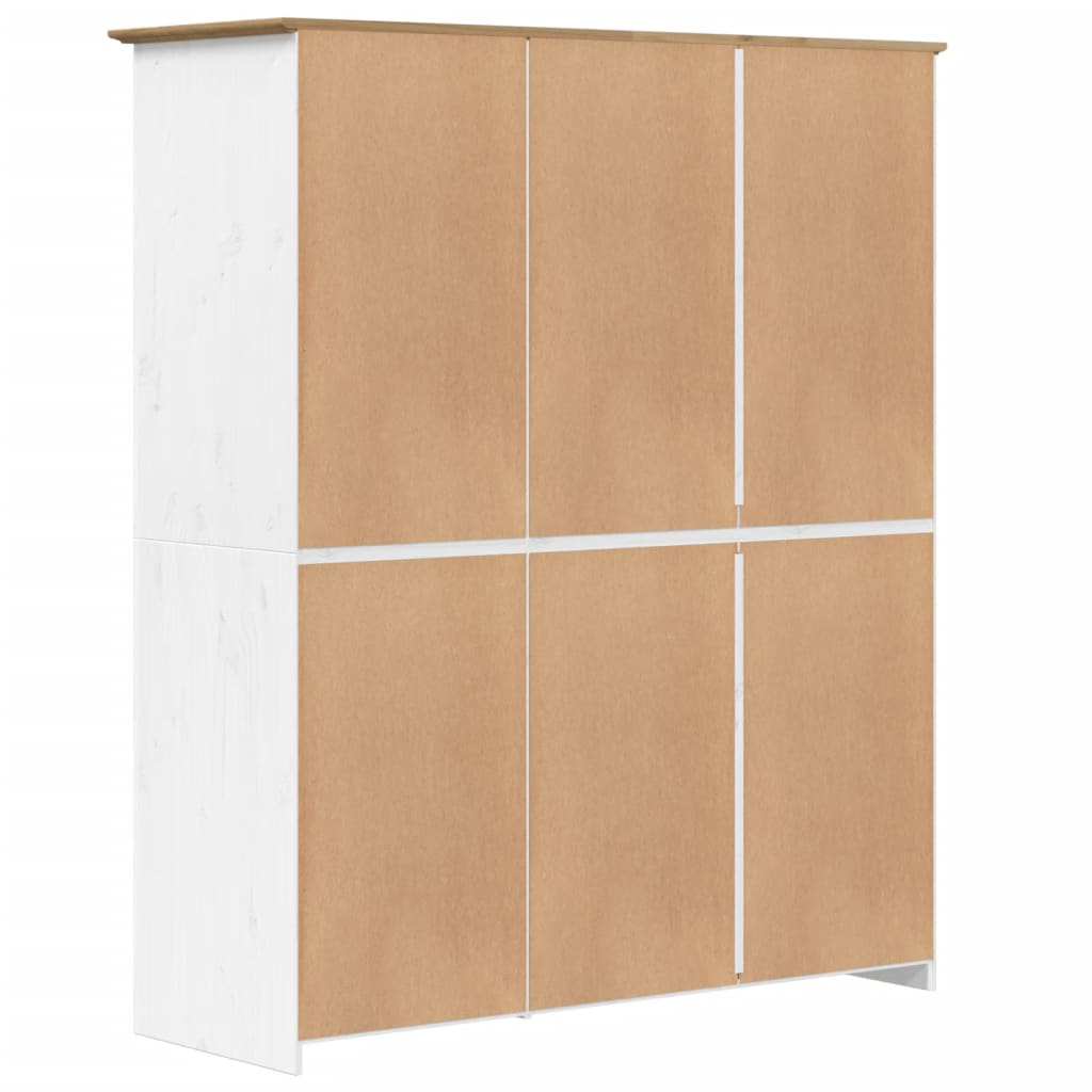 vidaXL Șifonier "BODO", alb & maro, 146x53,5x173 cm, lemn masiv de pin vidaXL Șifonier "BODO", alb & maro, 146x53,5x173 cm, lemn masiv de pin