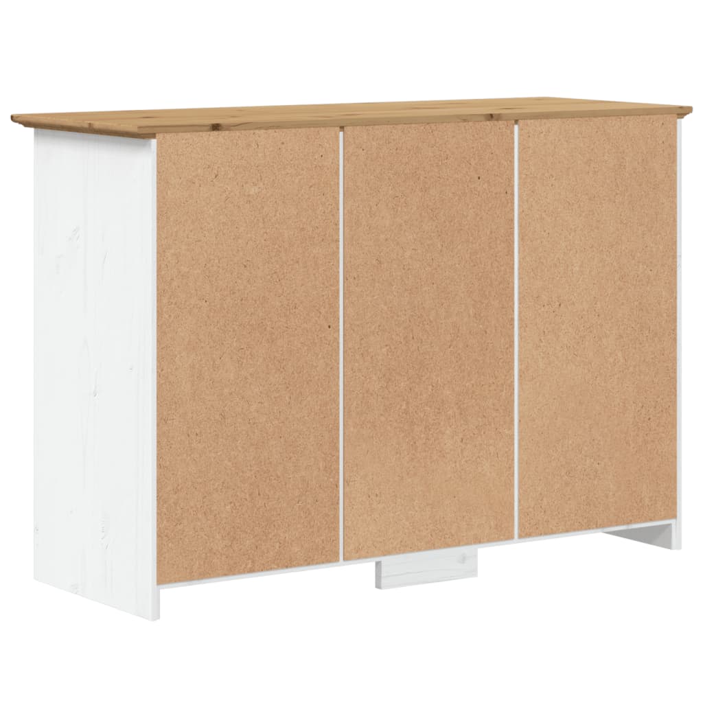 vidaXL Servantă "BODO", alb și maro, 115,5x44x80 cm, lemn masiv de pin vidaXL Servantă "BODO", alb și maro, 115,5x44x80 cm, lemn masiv de pin