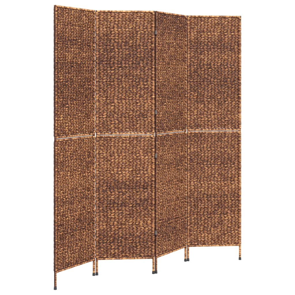 vidaXL Paravan de cameră cu 4 panouri maro, 163x180 cm, zambilă de apă vidaXL Paravan de cameră cu 4 panouri maro, 163x180 cm, zambilă de apă