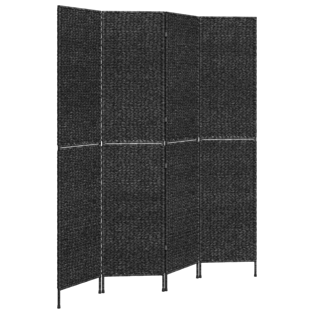 vidaXL Paravan de cameră cu 4 panouri negru 163x180 cm, zambilă de apă vidaXL Paravan de cameră cu 4 panouri negru 163x180 cm, zambilă de apă