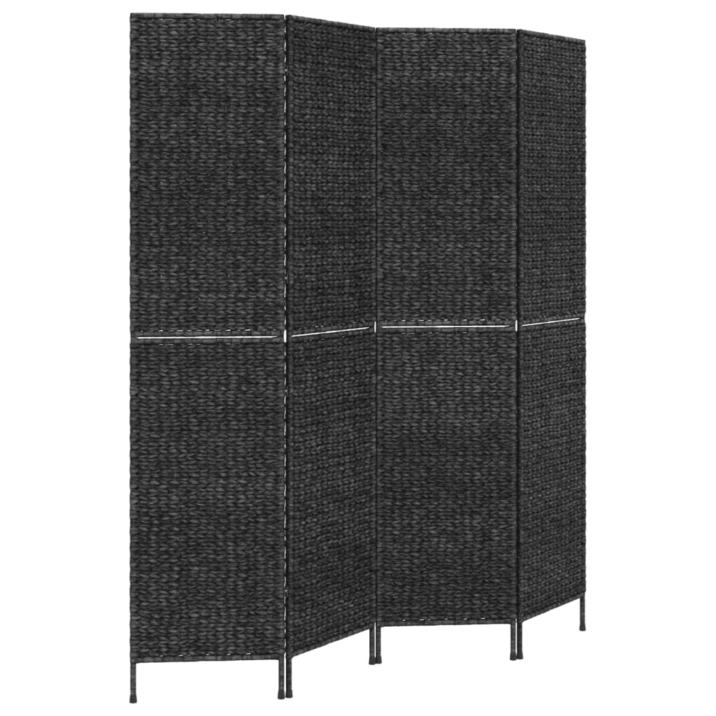 vidaXL Paravan de cameră cu 4 panouri negru 163x180 cm, zambilă de apă vidaXL Paravan de cameră cu 4 panouri negru 163x180 cm, zambilă de apă