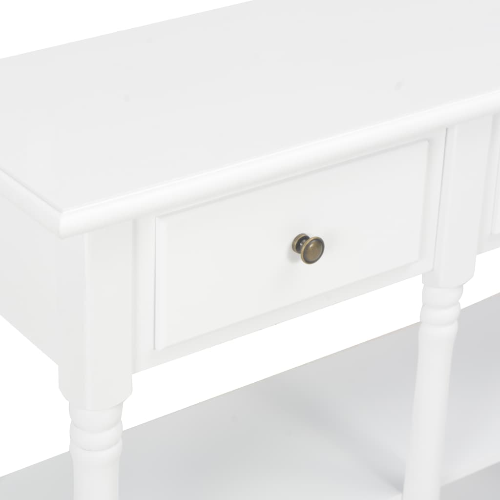 vidaXL Măsuță consolă, alb, 110x30x76 cm, lemn prelucrat vidaXL Măsuță consolă, alb, 110x30x76 cm, lemn prelucrat