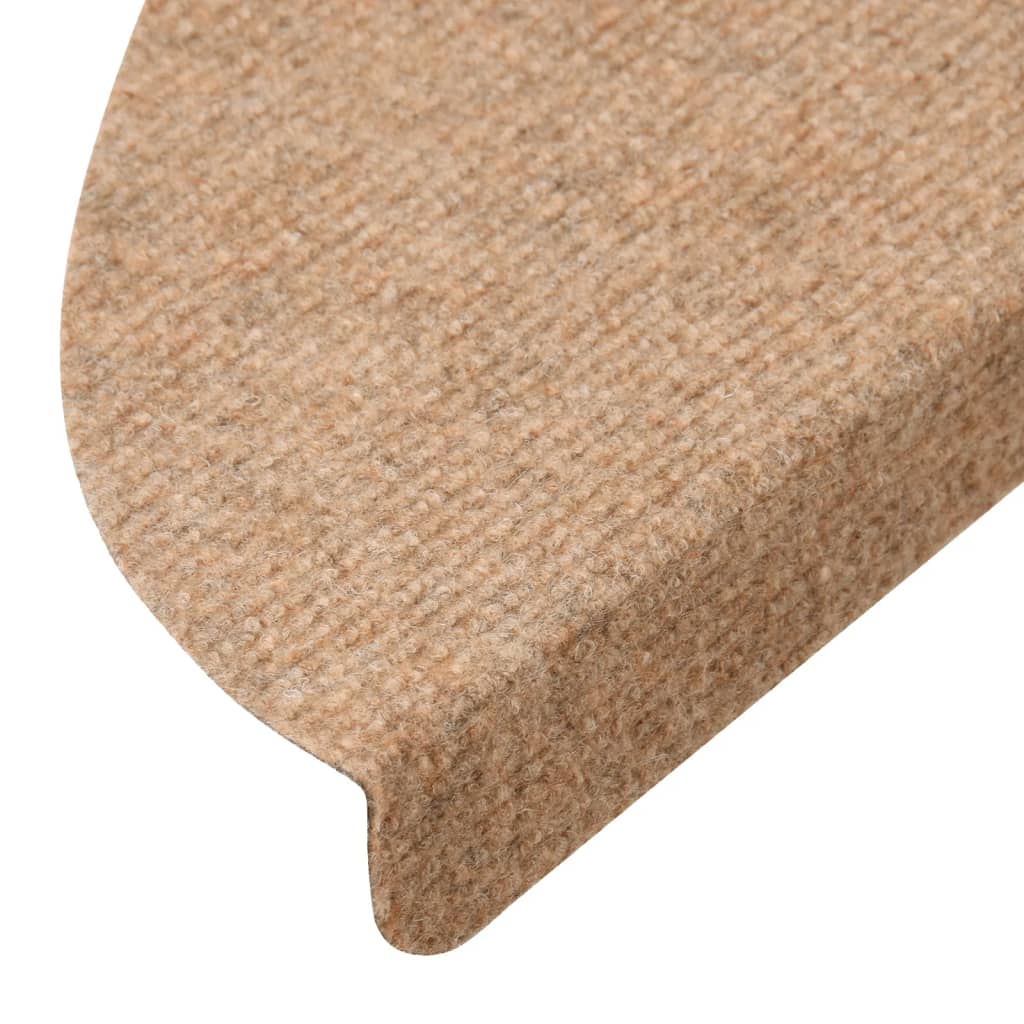 vidaXL Covorașe de scări autoadezive, 10 buc., bej, 65x22,5x3,5 cm