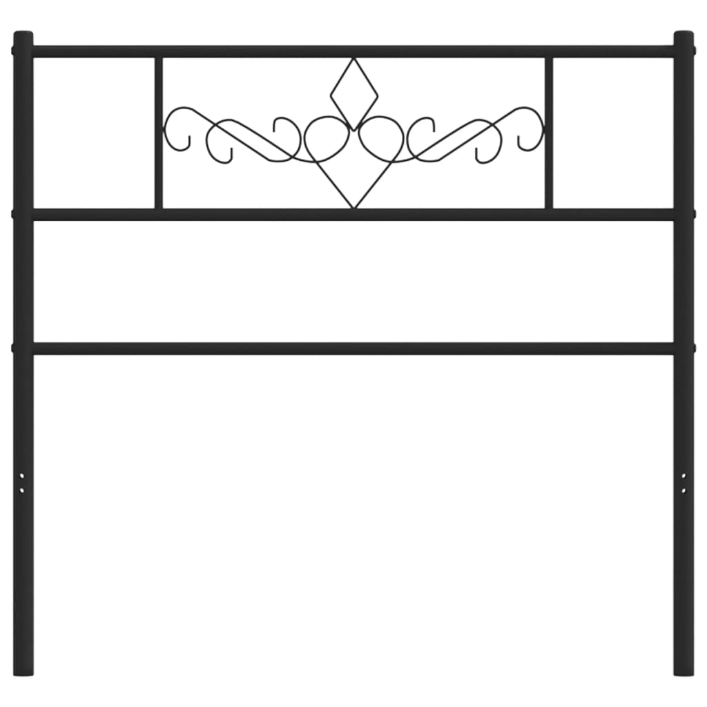 vidaXL Tăblie de pat metalică, negru, 75 cm