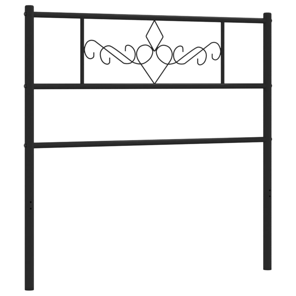 vidaXL Tăblie de pat metalică, negru, 75 cm