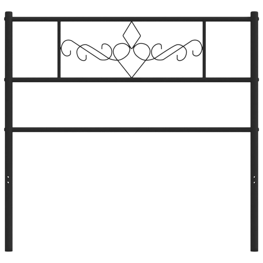 vidaXL Tăblie de pat metalică, negru, 80 cm