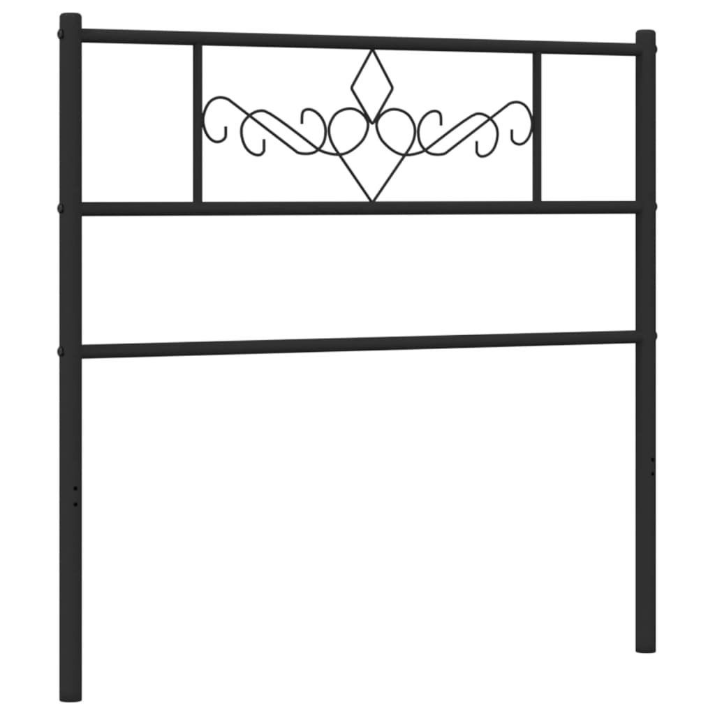 vidaXL Tăblie de pat metalică, negru, 90 cm