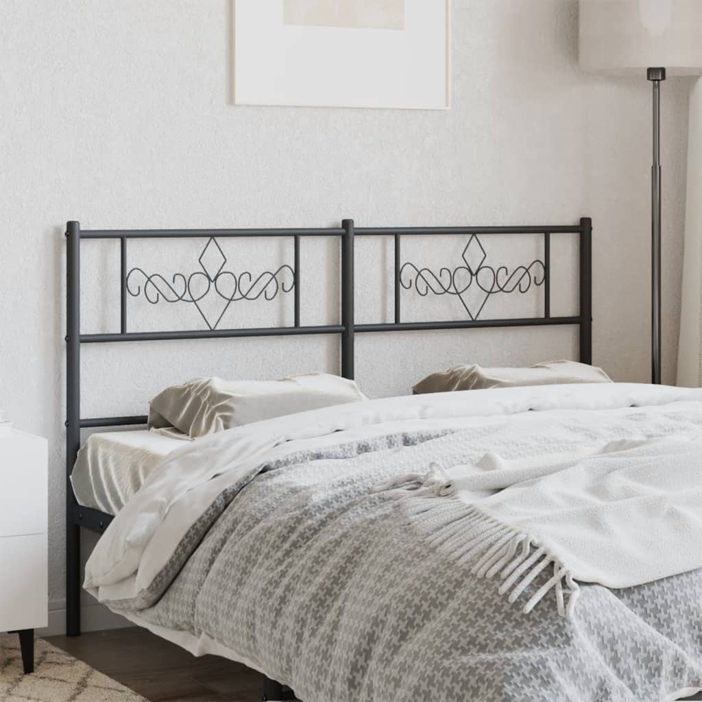 vidaXL Tăblie de pat metalică, negru, 160 cm vidaXL Tăblie de pat metalică, negru, 160 cm