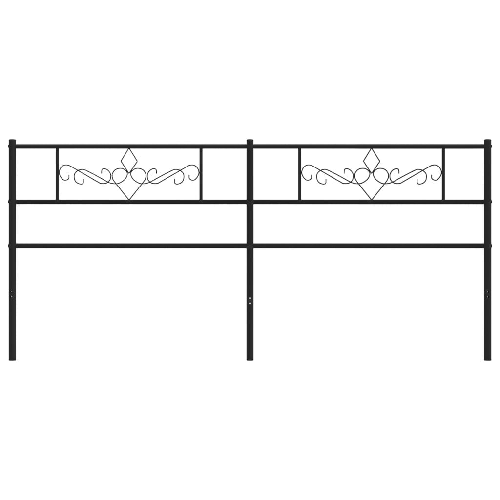 vidaXL Tăblie de pat metalică, negru, 200 cm