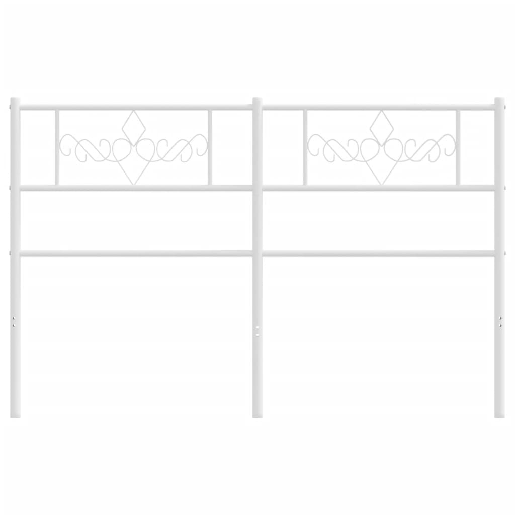 vidaXL Tăblie de pat metalică, alb, 160 cm