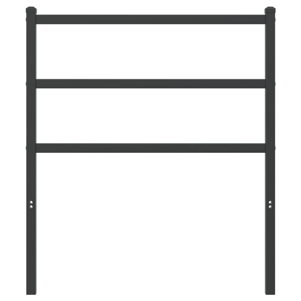 vidaXL Tăblie de pat metalică, negru, 75 cm