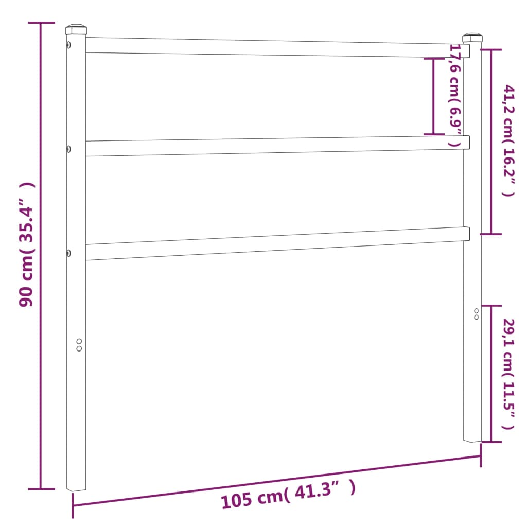 vidaXL Tăblie de pat metalică, negru, 100 cm vidaXL Tăblie de pat metalică, negru, 100 cm