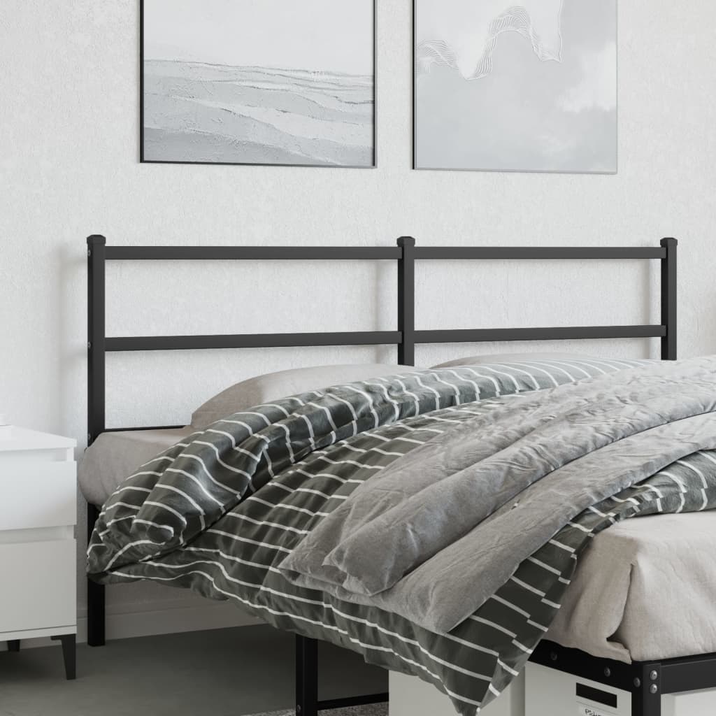 vidaXL Tăblie de pat metalică, negru, 160 cm vidaXL Tăblie de pat metalică, negru, 160 cm