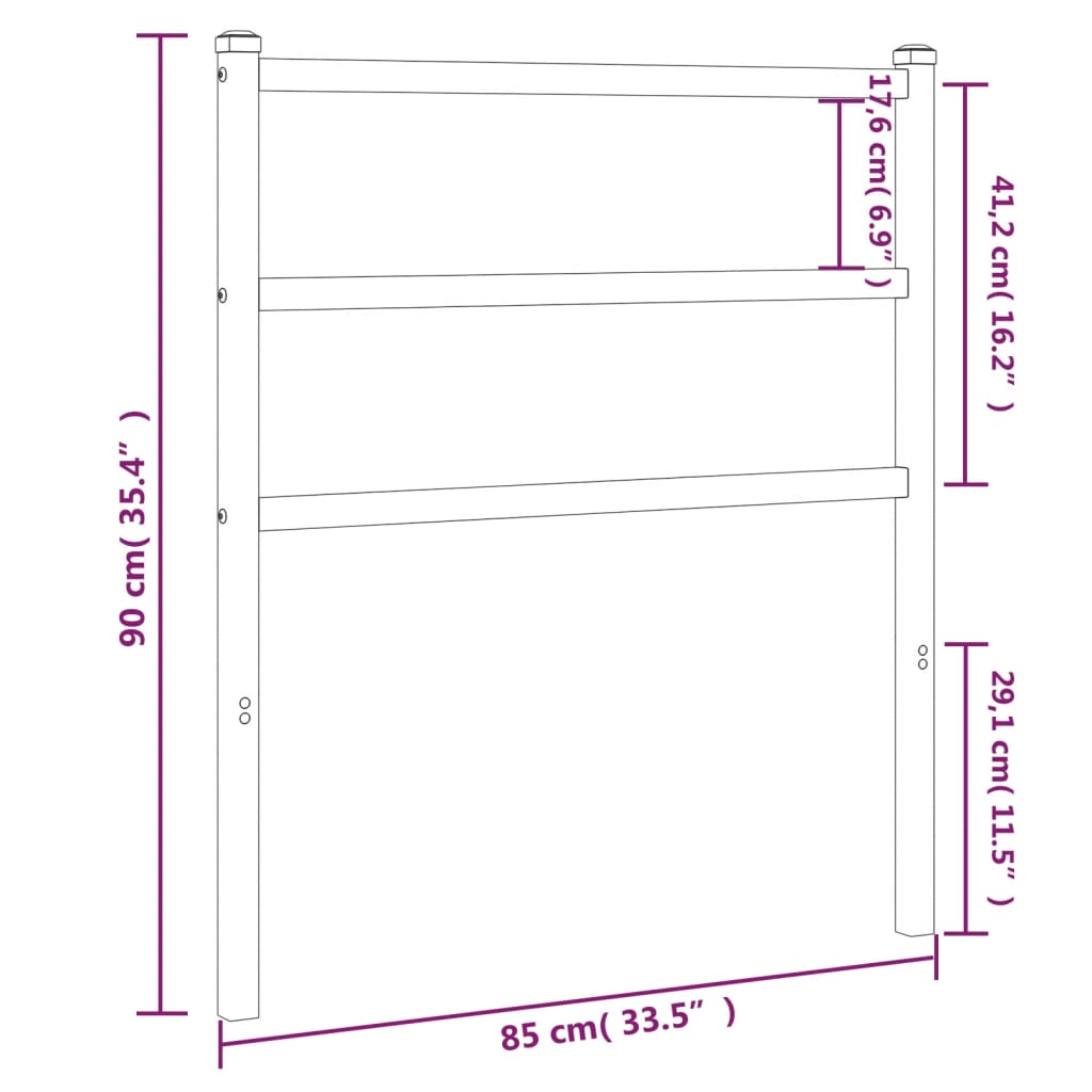 vidaXL Tăblie de pat metalică, alb, 80 cm vidaXL Tăblie de pat metalică, alb, 80 cm