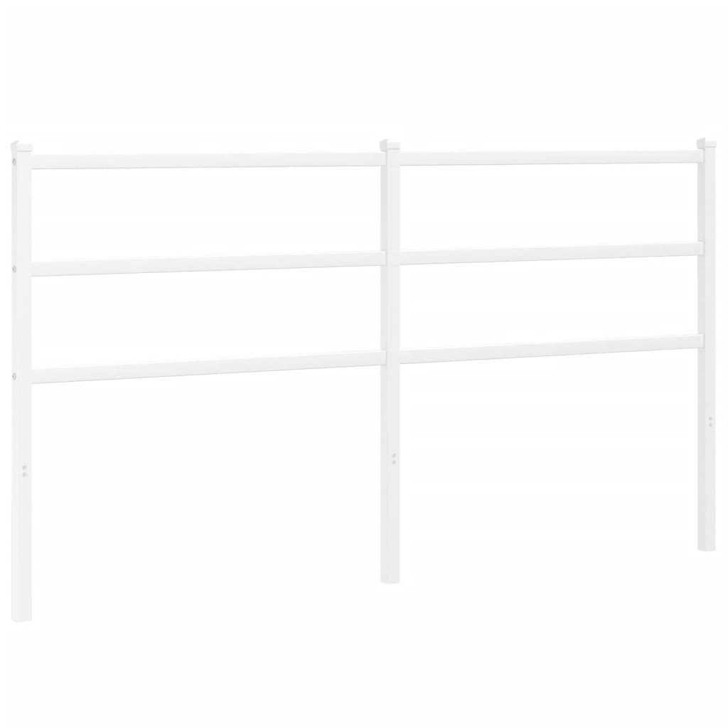 vidaXL Tăblie de pat metalică, alb, 150 cm