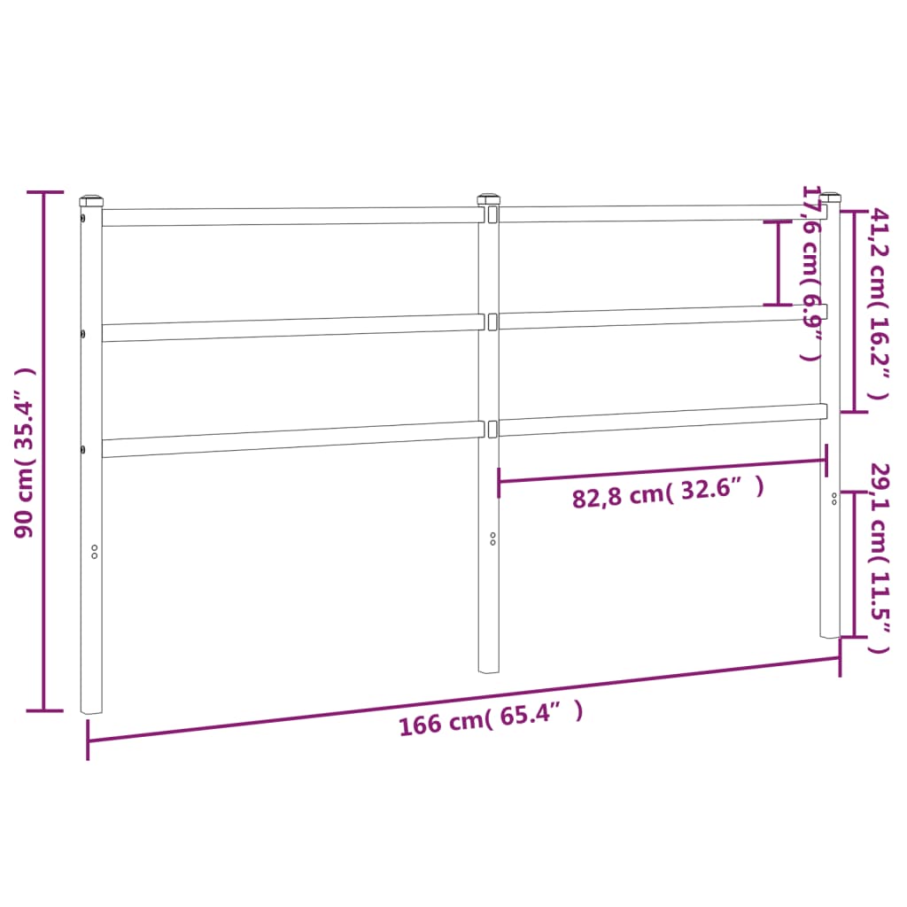vidaXL Tăblie de pat metalică, alb, 160 cm