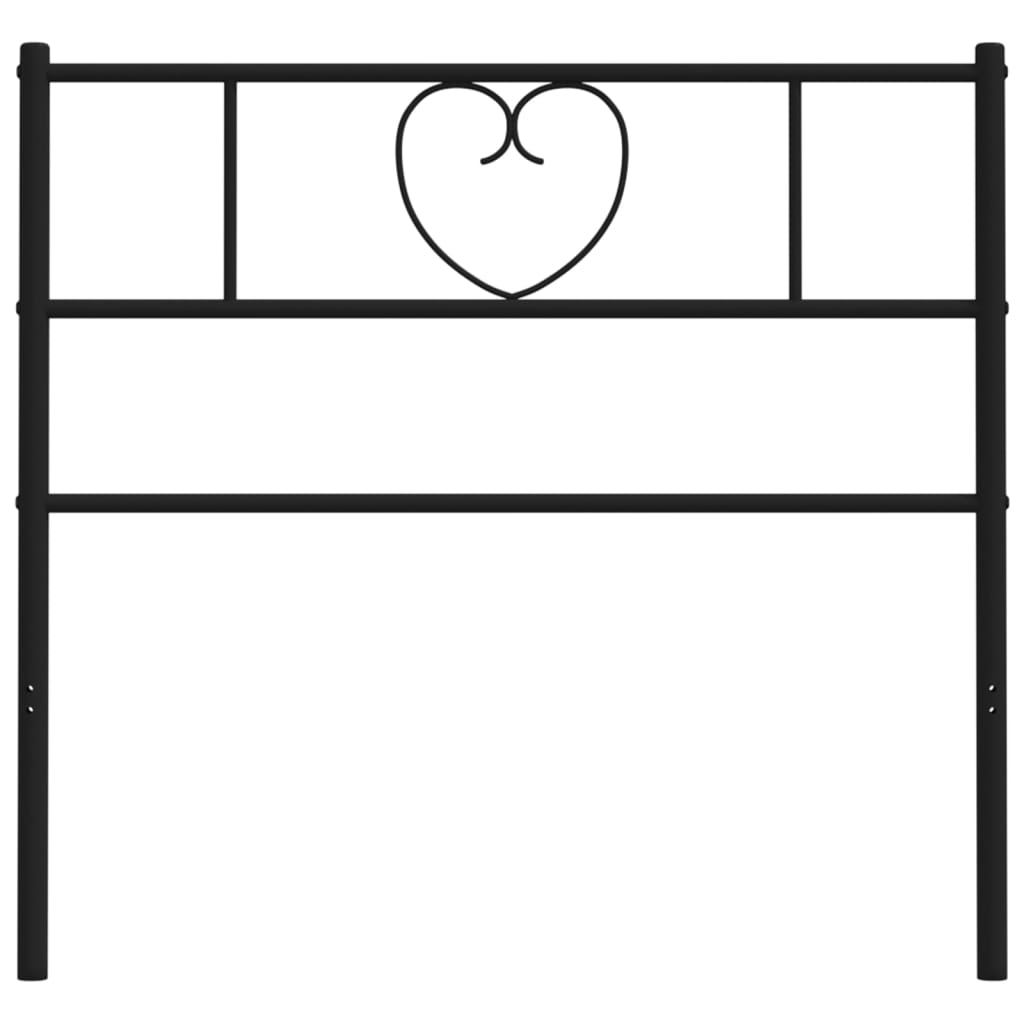 vidaXL Tăblie de pat metalică, negru, 75 cm
