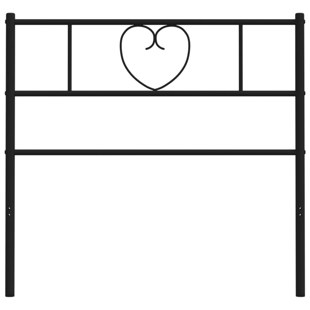 vidaXL Tăblie de pat metalică, negru, 80 cm