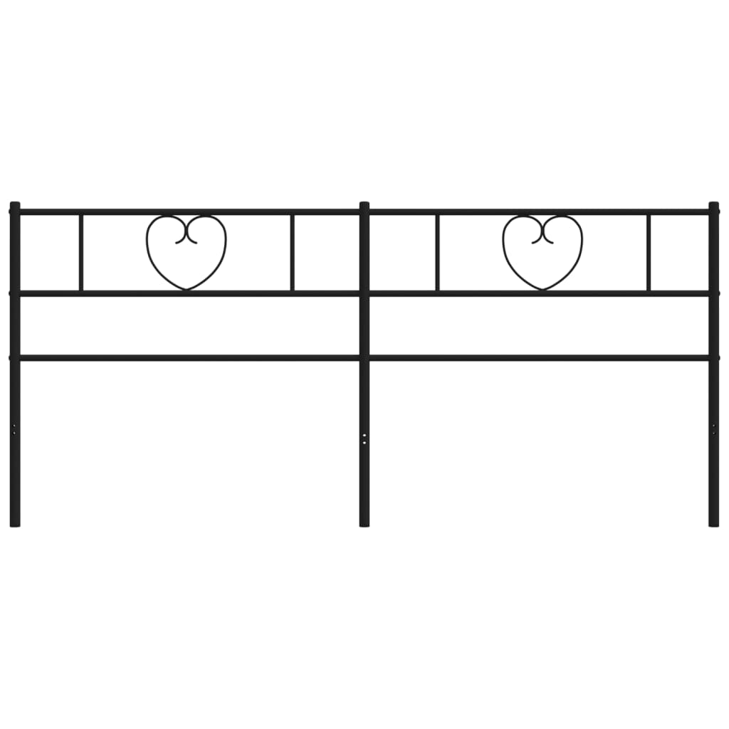 vidaXL Tăblie de pat metalică, negru, 200 cm
