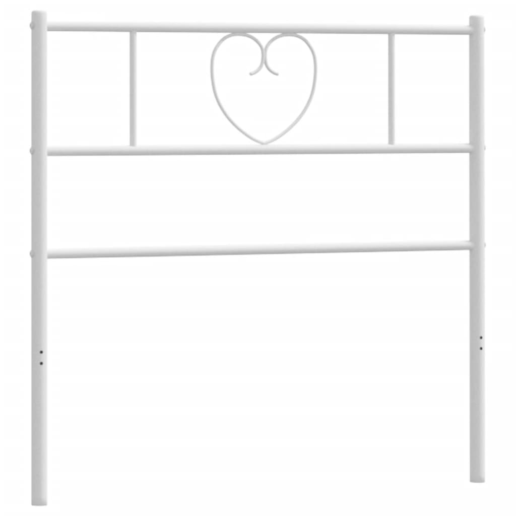 vidaXL Tăblie de pat metalică, alb, 75 cm vidaXL Tăblie de pat metalică, alb, 75 cm