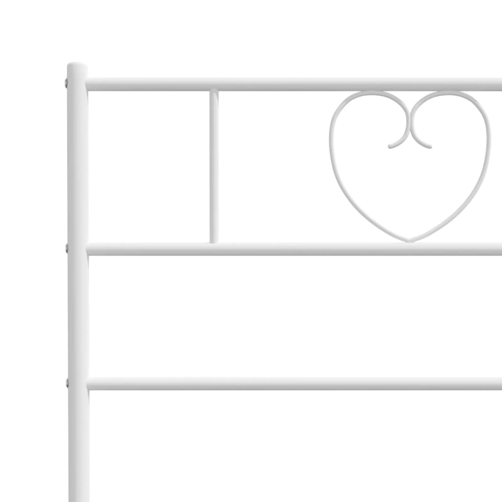 vidaXL Tăblie de pat metalică, alb, 107 cm