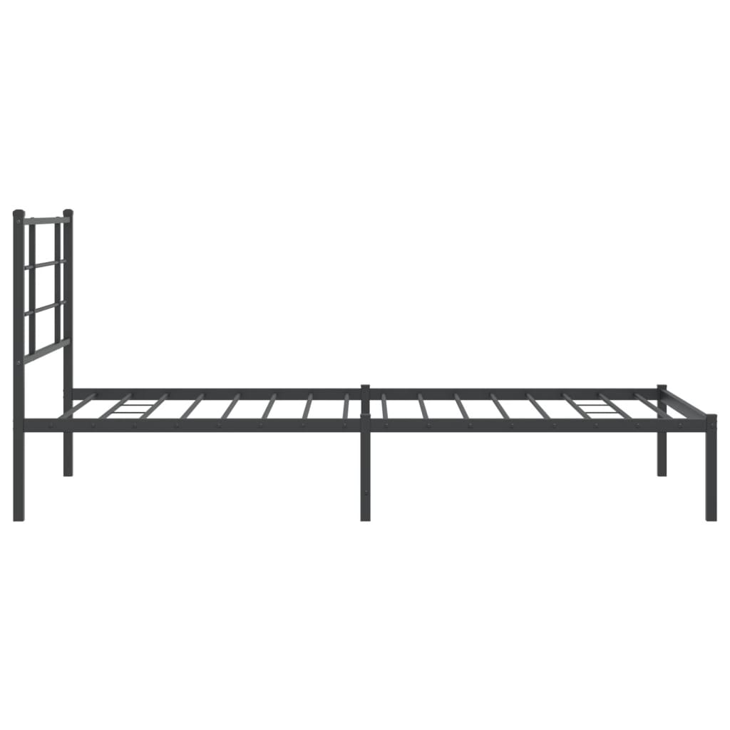vidaXL Cadru de pat din metal cu tăblie, negru, 100x200 cm