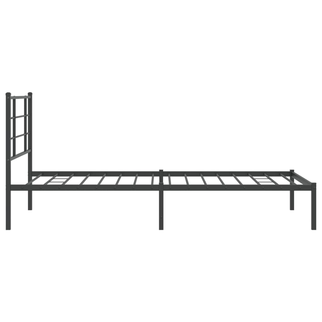 vidaXL Cadru de pat din metal cu tăblie, negru, 107x203 cm