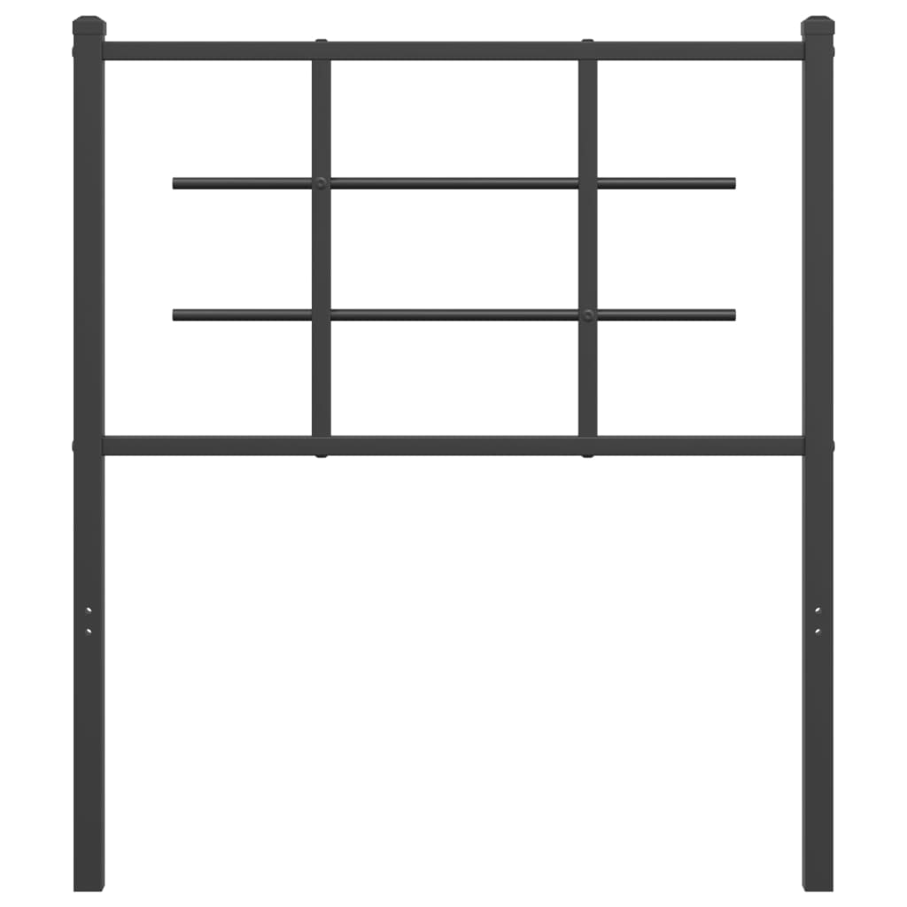 vidaXL Tăblie de pat metalică, negru, 75 cm