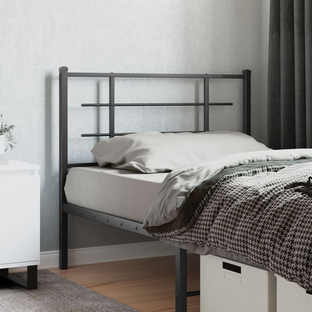 vidaXL Tăblie de pat metalică, negru, 107 cm vidaXL Tăblie de pat metalică, negru, 107 cm