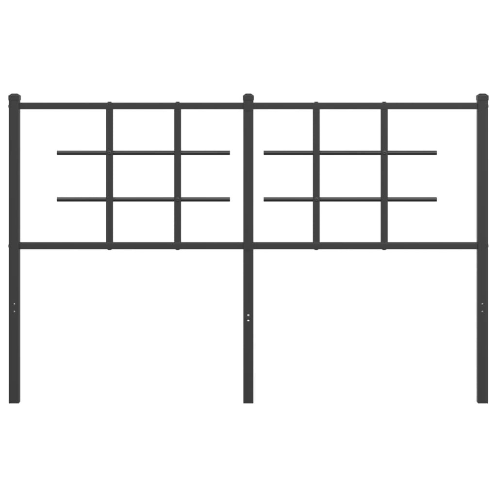vidaXL Tăblie de pat metalică, negru, 135 cm