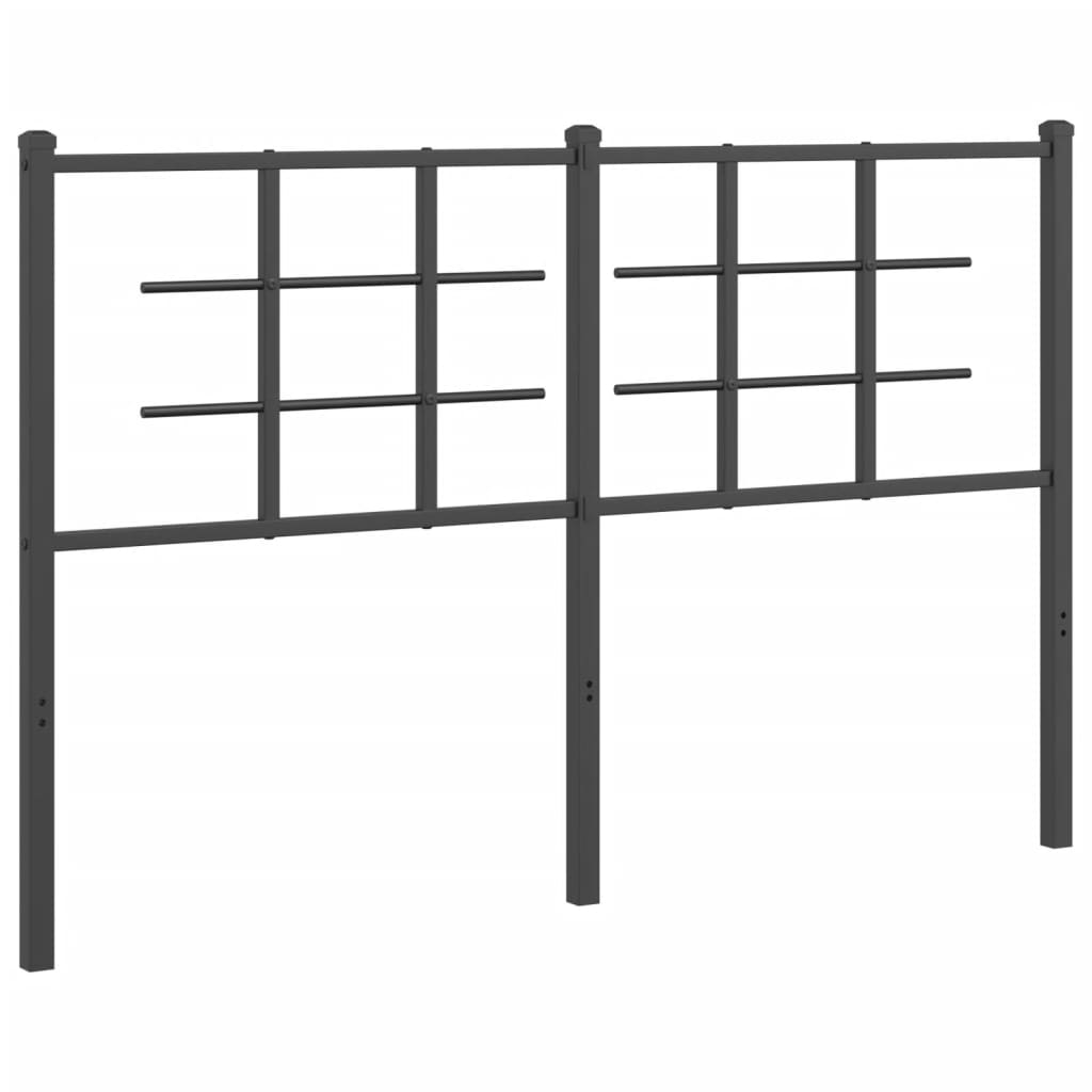 vidaXL Tăblie de pat metalică, negru, 140 cm