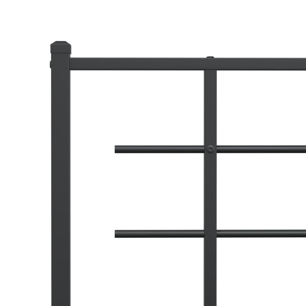vidaXL Tăblie de pat metalică, negru, 140 cm
