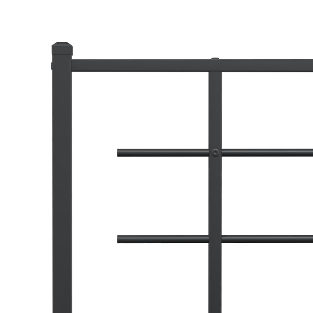 vidaXL Tăblie de pat metalică, negru, 200 cm