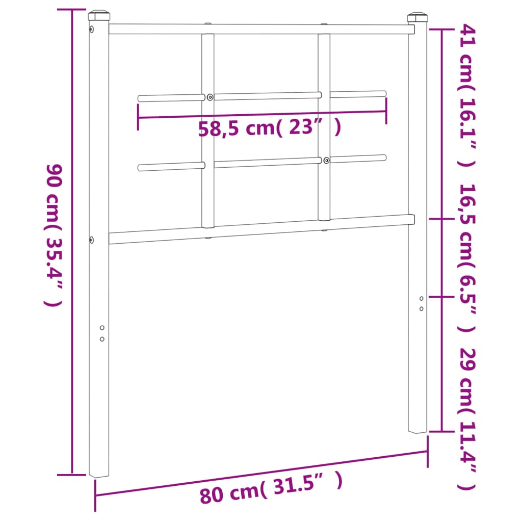 vidaXL Tăblie de pat metalică, alb, 75 cm vidaXL Tăblie de pat metalică, alb, 75 cm
