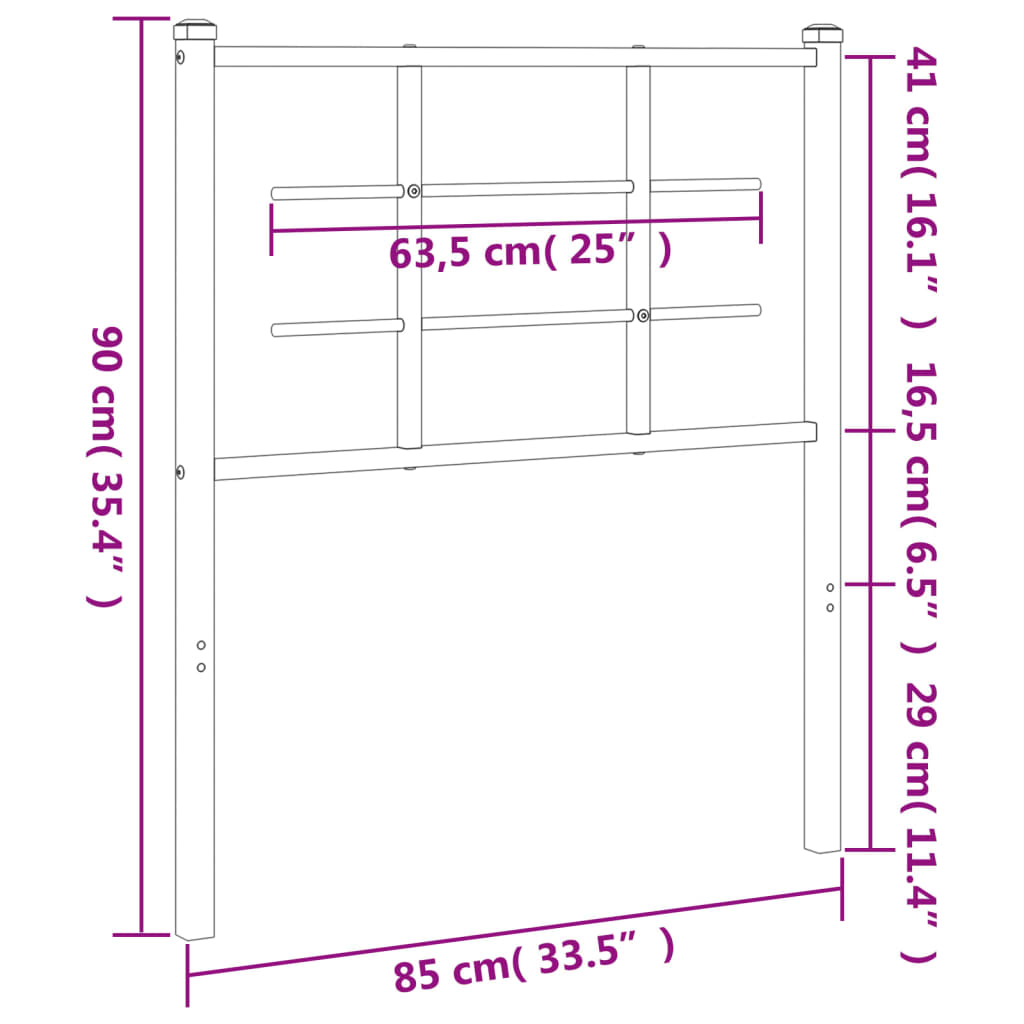 vidaXL Tăblie de pat metalică, alb, 80 cm vidaXL Tăblie de pat metalică, alb, 80 cm