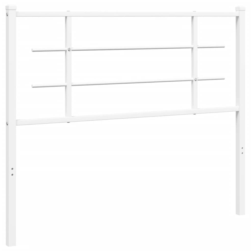 vidaXL Tăblie de pat metalică, alb, 107 cm