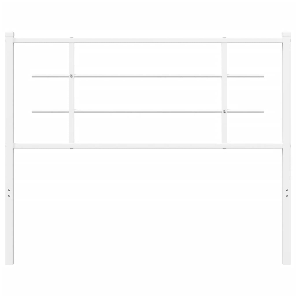 vidaXL Tăblie de pat metalică, alb, 107 cm