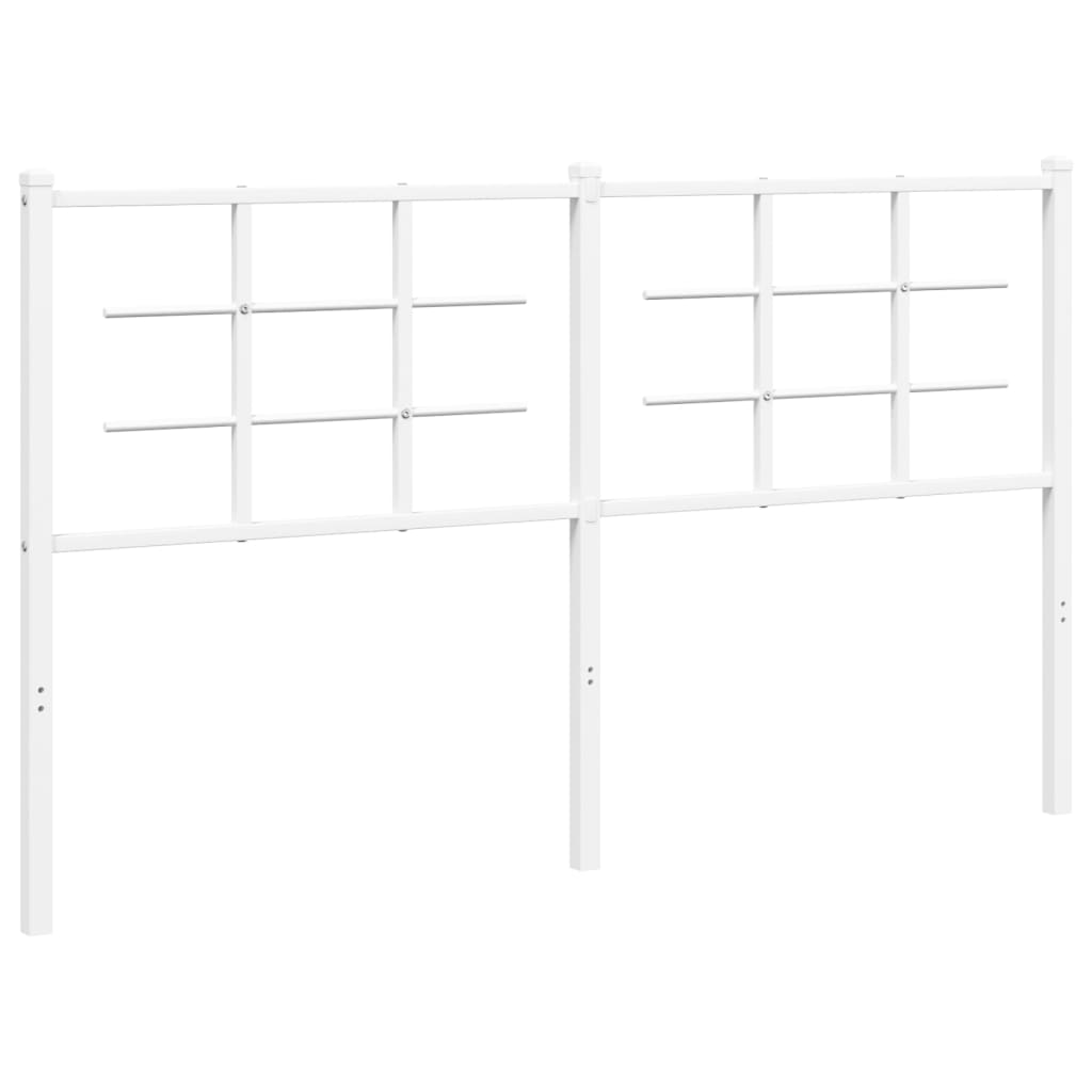 vidaXL Tăblie de pat metalică, alb, 160 cm