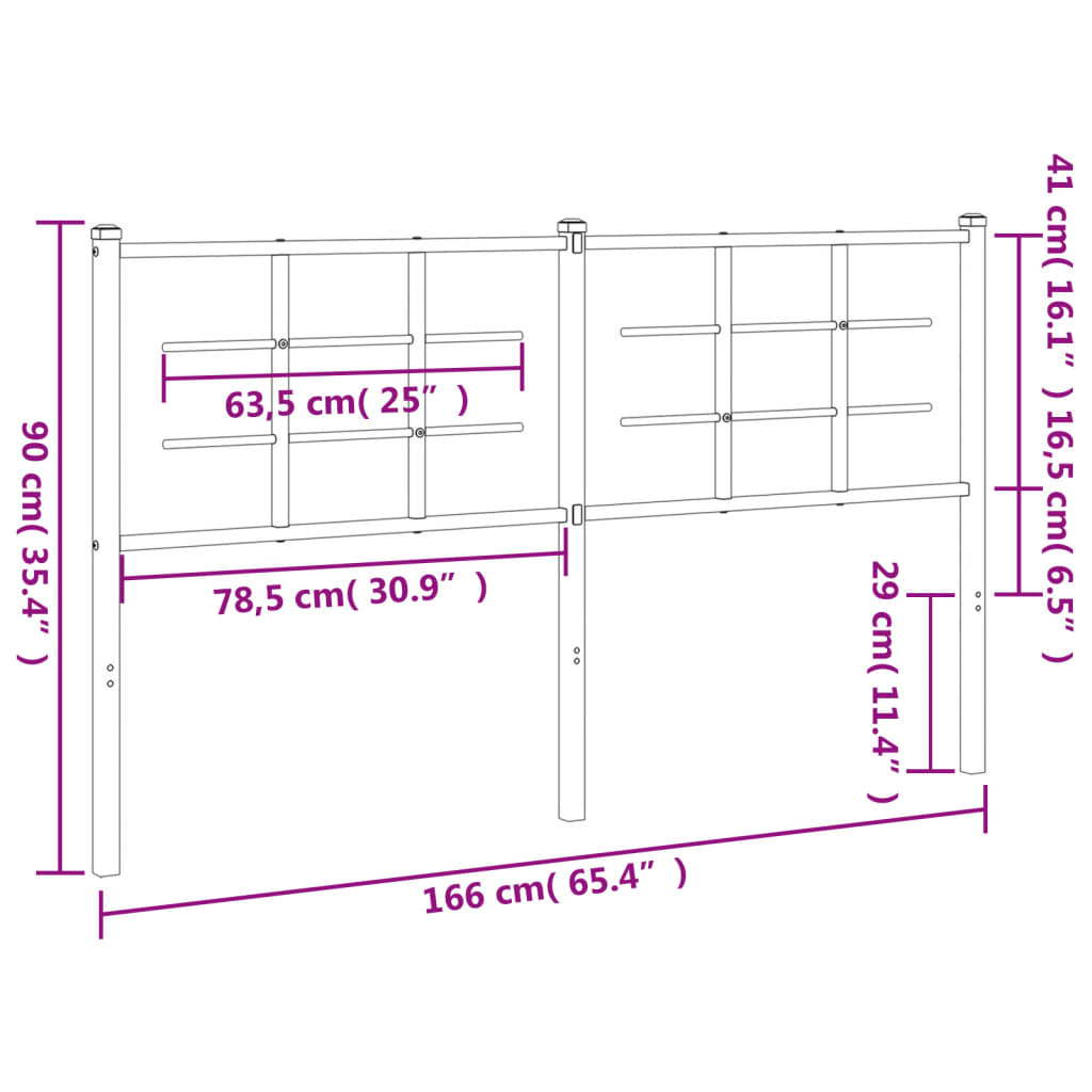 vidaXL Tăblie de pat metalică, alb, 160 cm