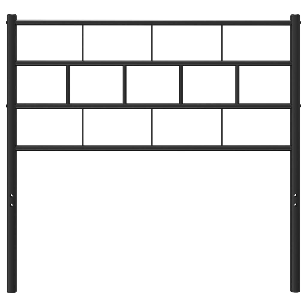vidaXL Tăblie de pat metalică, negru, 75 cm