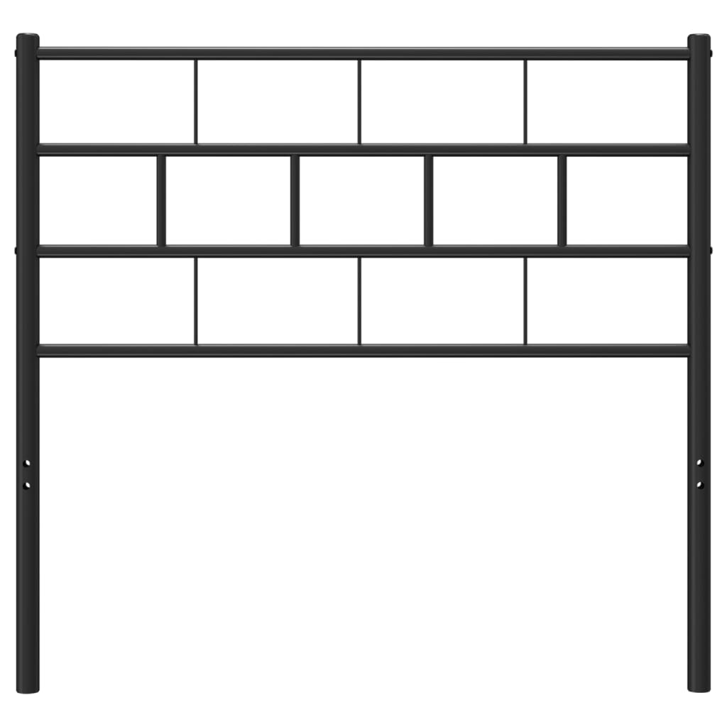 vidaXL Tăblie de pat metalică, negru, 80 cm