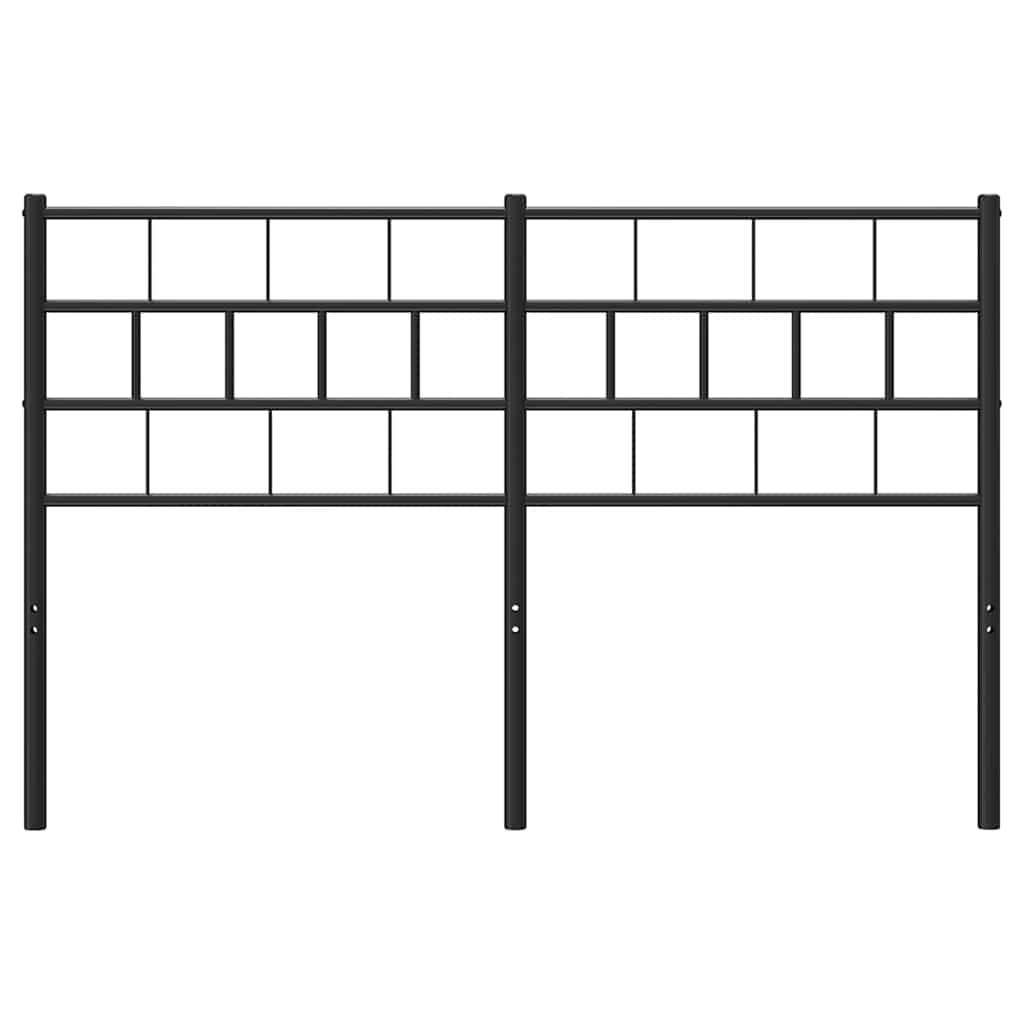 vidaXL Tăblie de pat metalică, negru, 135 cm
