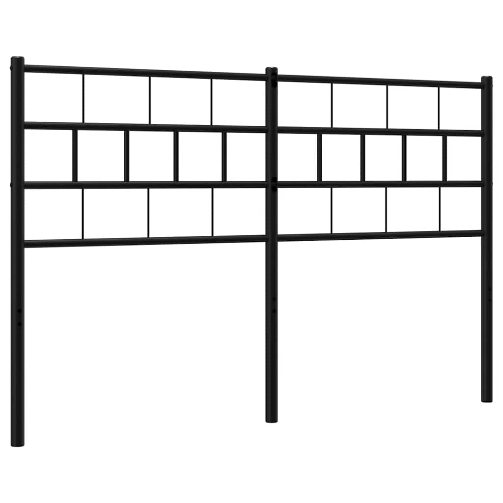 vidaXL Tăblie de pat metalică, negru, 135 cm
