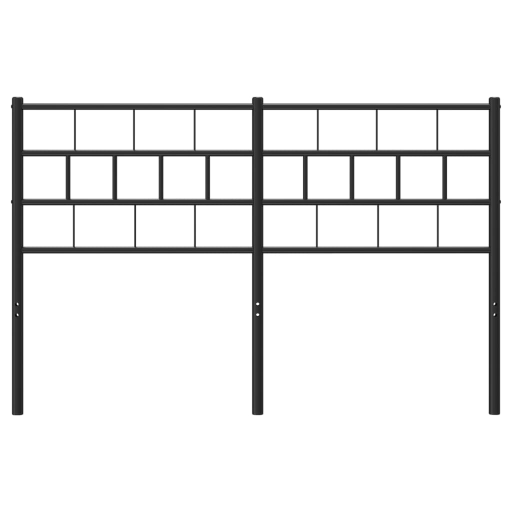 vidaXL Tăblie de pat metalică, negru, 140 cm