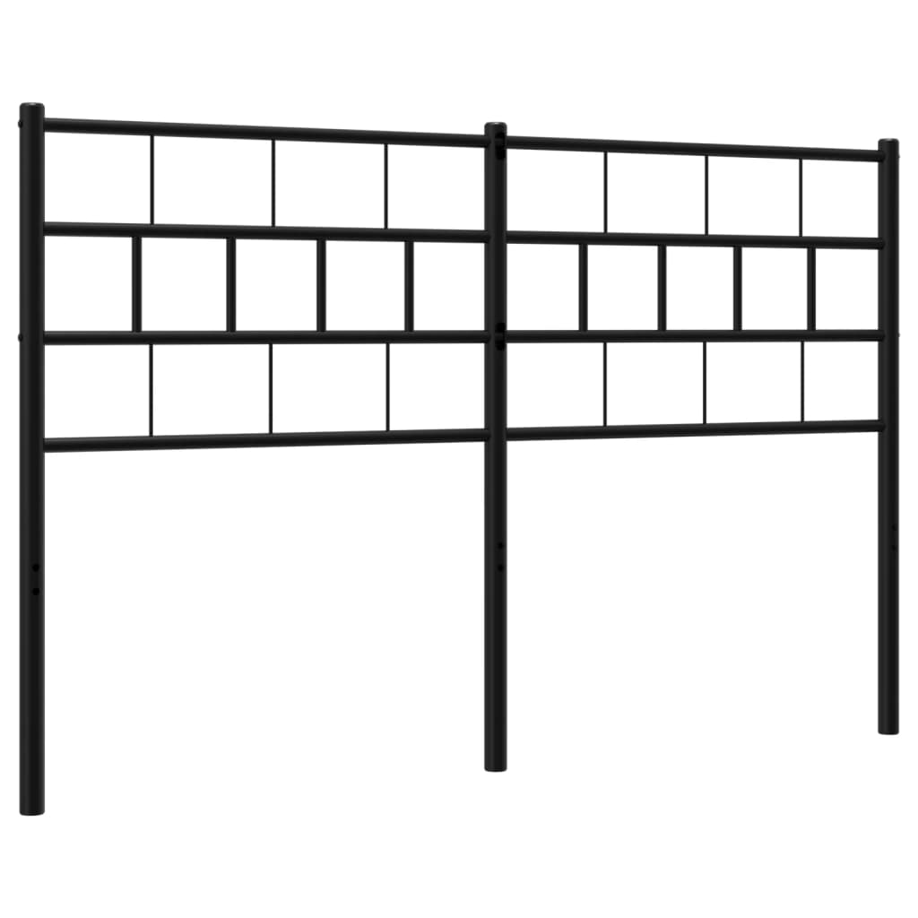 vidaXL Tăblie de pat metalică, negru, 140 cm