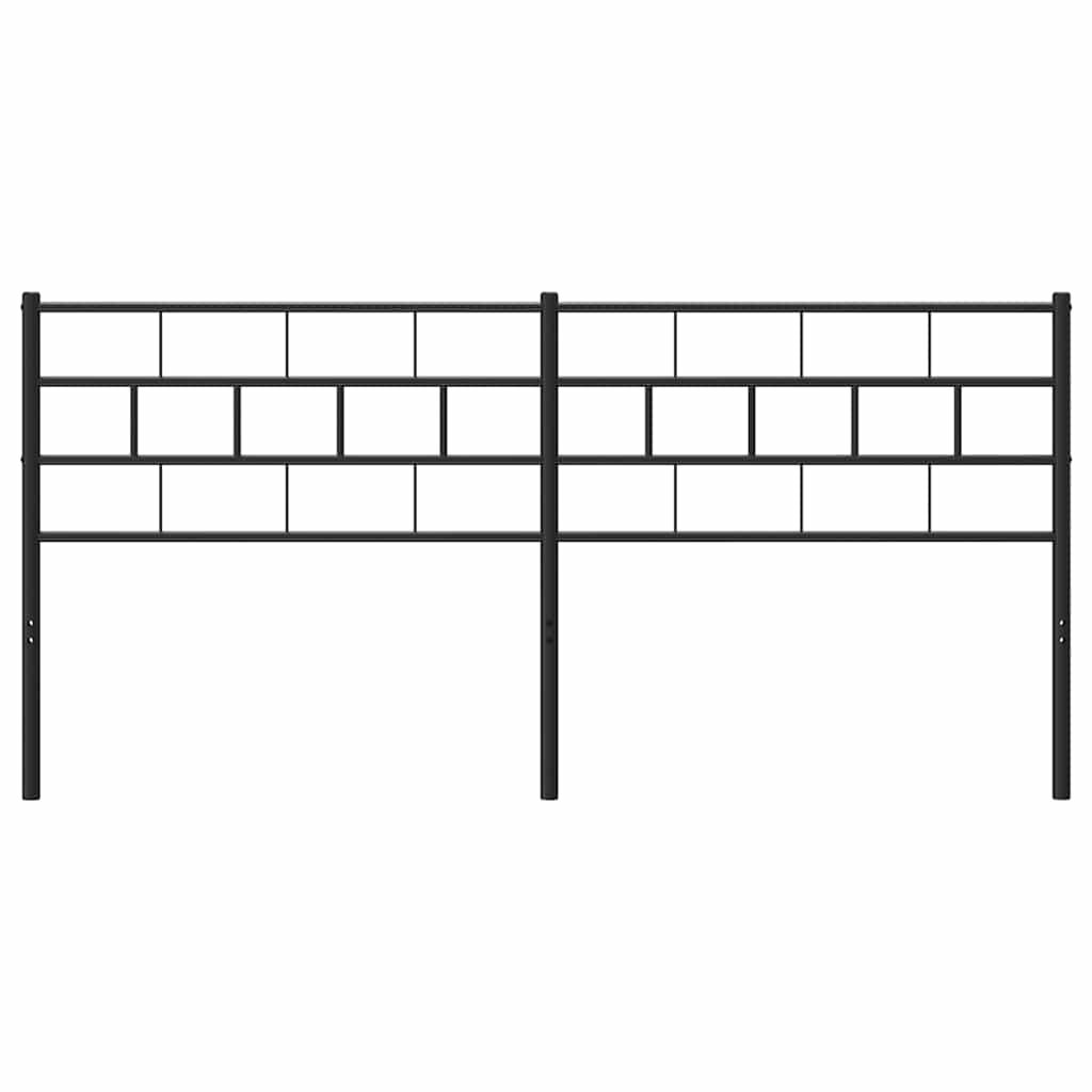 vidaXL Tăblie de pat metalică, negru, 180 cm