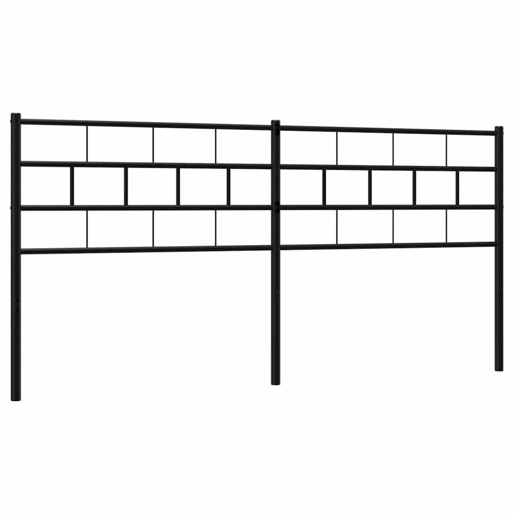 vidaXL Tăblie de pat metalică, negru, 180 cm