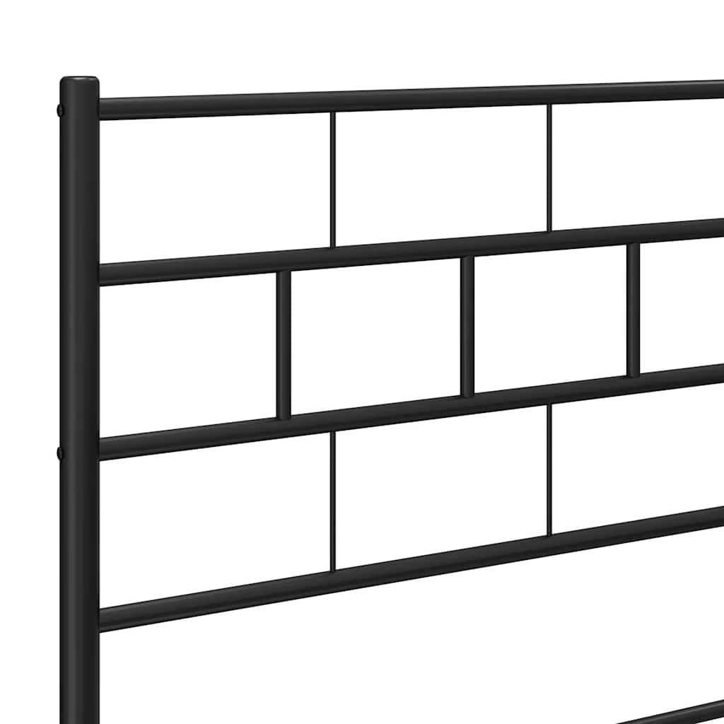vidaXL Tăblie de pat metalică, negru, 193 cm