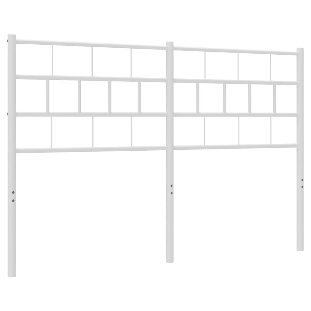 vidaXL Tăblie de pat metalică, alb, 135 cm